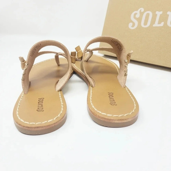 New Soludos Leather Platinum Sandals 5.5 - Picture 5 of 7